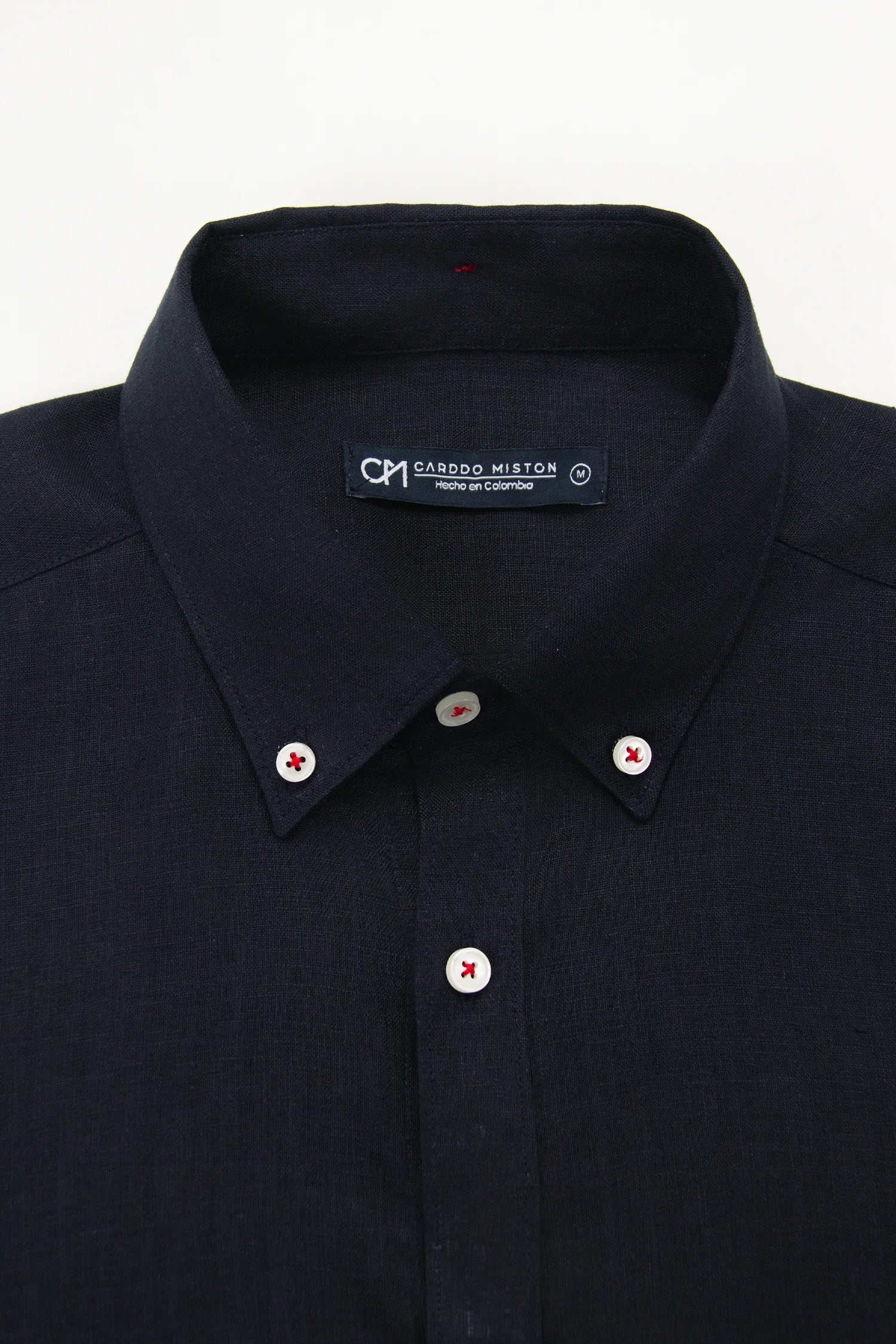 Camisa Button Down Lino Azul Oscuro